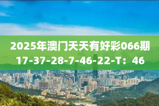 2025年澳門(mén)天天有好彩066期17-37-28-7-46-22-T：46