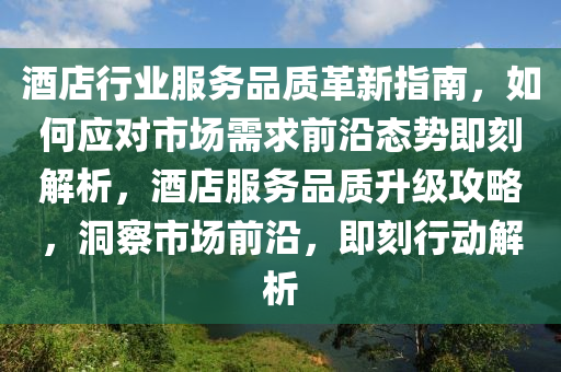 酒店行業(yè)服務(wù)品質(zhì)革新指南，如何應(yīng)對市場需求前沿態(tài)勢即刻解析，酒店服務(wù)品質(zhì)升級攻略，洞察市場前沿，即刻行動(dòng)解析液壓動(dòng)力機(jī)械,元件制造