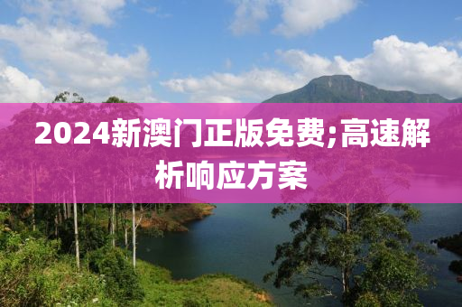 2024新澳門正版免費;高速解析響應方案液壓動力機械,元件制造