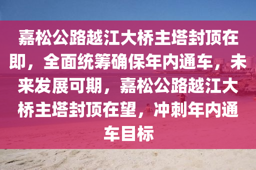 嘉松公路越江大橋主塔封頂在即，全面統(tǒng)籌確保年內(nèi)通車，未來(lái)發(fā)展可期，嘉松公路越江大橋主塔封頂在望，沖刺年內(nèi)通車目標(biāo)