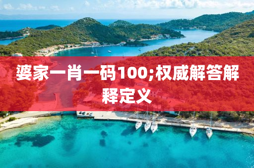 婆家一肖一碼100;權(quán)威解答解釋定義