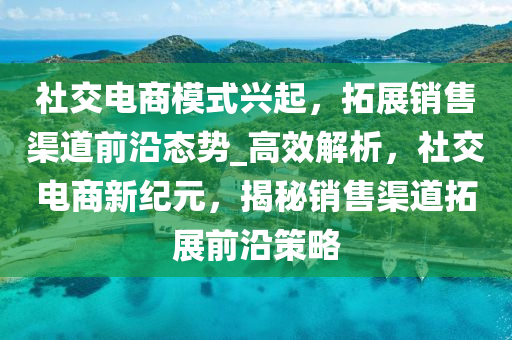 社交電商模式興起，拓展銷售渠道前沿態(tài)勢_高效解析，社交電商新紀(jì)元，揭秘銷售渠道拓展前沿策略