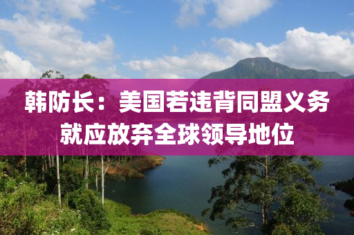 韓防長：美國若違背同盟義務(wù)就應(yīng)放棄全球領(lǐng)導(dǎo)地位液壓動力機(jī)械,元件制造