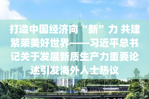 打造中國經(jīng)濟向“新”力 共建繁榮美好世界——習(xí)近平總書記關(guān)于發(fā)展新質(zhì)生產(chǎn)力重要論述引發(fā)海外人士熱議液壓動力機械,元件制造