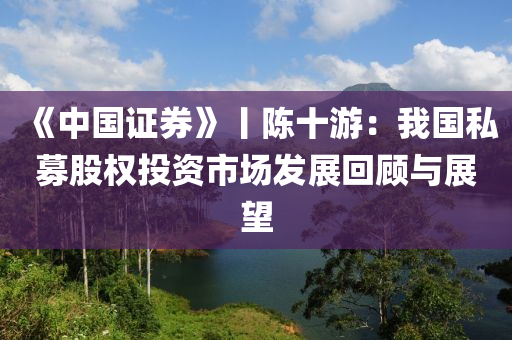 《中國證券》丨陳十游：我國私募股權投資市場發(fā)展回顧與展望液壓動力機械,元件制造