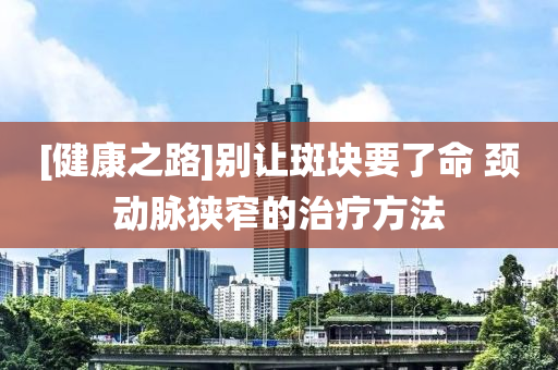 [健康之路]別讓斑塊要了命 頸動脈狹窄的治療方法液壓動力機械,元件制造