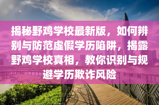 揭秘野雞學校最新版，如何辨別與防范虛假學歷陷阱，揭露野雞學校真相，教你識別與規(guī)避學歷欺詐風險液壓動力機械,元件制造