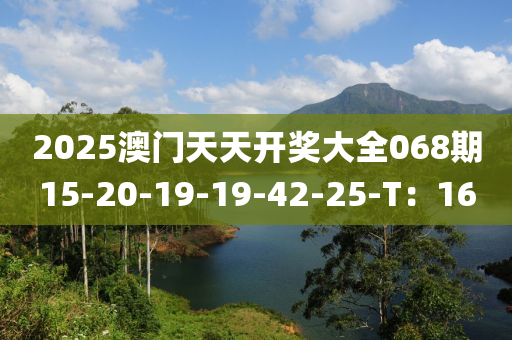 2025澳液壓動力機(jī)械,元件制造門天天開獎大全068期15-20-19-19-42-25-T：16