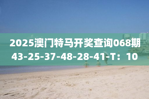 2025澳門特馬開液壓動力機械,元件制造獎查詢068期43-25-37-48-28-41-T：10