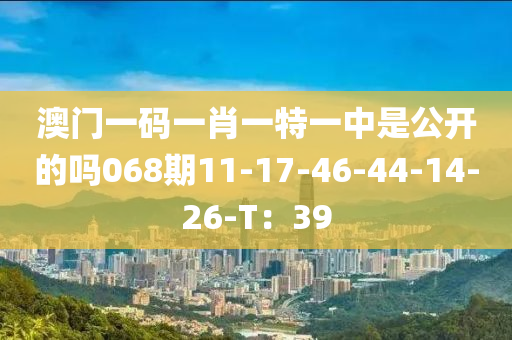 澳門一碼一肖一特一中是公開的嗎068期11-17-46-44-14-26-T：39