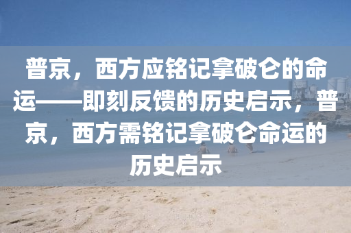 普京，西方應銘記拿破侖的命運——即刻反饋的歷史啟示，普京，西方需銘記拿破侖命運的歷史啟示液壓動力機械,元件制造