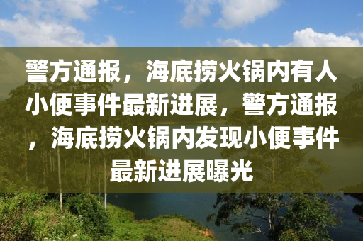 警液壓動力機械,元件制造方通報，海底撈火鍋內有人小便事件最新進展，警方通報，海底撈火鍋內發(fā)現小便事件最新進展曝光